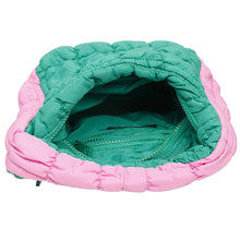 Cargar imagen en el visor de la galería, AKA Sorority Mini Quilted Puffer Pink Green Bag
