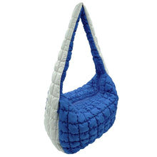 Load image into Gallery viewer, ZPB Sorority Large Blue Ivory Quilted Shoulder Bag
