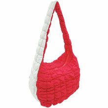 Load image into Gallery viewer, DST Sorority Large Red Ivory Quilted Shoulder Bag
