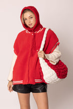 Load image into Gallery viewer, DST Sorority Large Red Ivory Quilted Shoulder Bag
