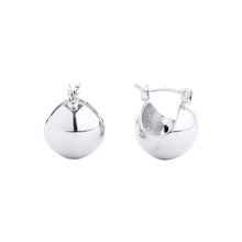 Cargar imagen en el visor de la galería, Hoop White Gold Mini Ball Earrings for Women
