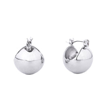 Load image into Gallery viewer, Hoop White Gold Small Ball Earrings for Women
