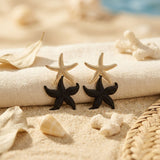 White and Black Starfish Drop Earrings