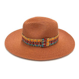 Rust Aztec Band Panama Hat