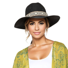 Cargar imagen en el visor de la galería, Black Straw Panama Fedora
