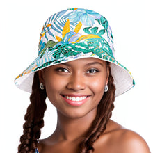 Load image into Gallery viewer, Green Tropical Reversible Hat
