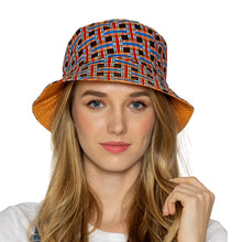 Load image into Gallery viewer, Brown Geometric Reversible Bucket Hat
