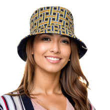Cargar imagen en el visor de la galería, Navy Geometric Reversible Bucket Hat

