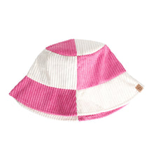 Cargar imagen en el visor de la galería, Bucket Hat Corduroy Pink and Cream Hat for Women
