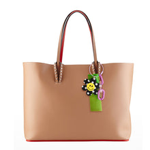 Load image into Gallery viewer, Neon Green Black Smiley Keychain Bag Charm

