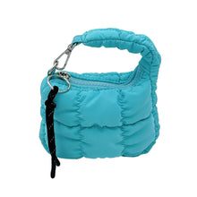 Load image into Gallery viewer, Aqua Quilted Mini Bag Keychain Stanley Clip
