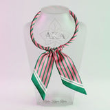 AKA Pink Green Stripe Scarf Magnet Choker Necklace