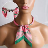 AKA Pink Green Boutique Scarf Magnet Choker Necklace