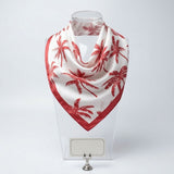 Silky Square Red Palm Tree Print Fashion Scarf