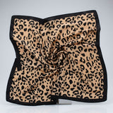 Silky Square Brown and Black Leopard Fashion Scarf