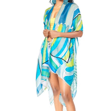 Load image into Gallery viewer, Summer Breeze: Green Abstract Art Kimono Cover
