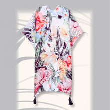 Load image into Gallery viewer, Tropical Green Tassel Kimono
