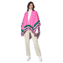 Load image into Gallery viewer, AKA Pink Green Shoulder Ruana
