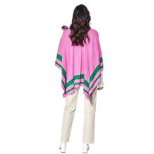 Load image into Gallery viewer, AKA Pink Green Shoulder Ruana
