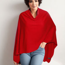 Cargar imagen en el visor de la galería, Scarf Poncho Red 4 Way Wear Wrap for Women
