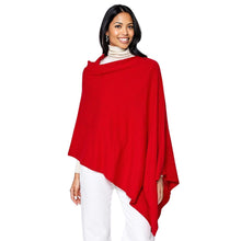 Cargar imagen en el visor de la galería, Scarf Poncho Red 4 Way Wear Wrap for Women
