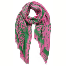 Load image into Gallery viewer, Scarf Wrap Animal Print Pink Green for Women

