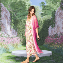 Cargar imagen en el visor de la galería, Kimono Lurex Stripe Fuchsia Fringe for Women
