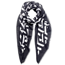 Load image into Gallery viewer, Scarf Wrap Geo Print Black and White for Women
