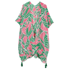 Cargar imagen en el visor de la galería, Kimono Lurex Tropical Pink Orange and Green Women
