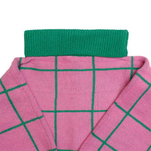 Load image into Gallery viewer, AKA Sorority Plaid Knit Pink Green Poncho
