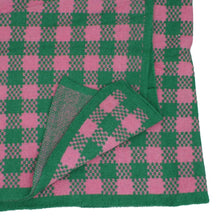 Load image into Gallery viewer, AKA Sorority Pink Green Checkerboard Knit Poncho
