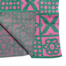 Load image into Gallery viewer, AKA Sorority Tile Print Knit Pink Green Cardigan
