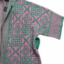 Load image into Gallery viewer, AKA Sorority Tile Print Knit Pink Green Cardigan
