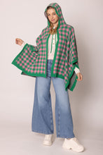 Load image into Gallery viewer, AKA Sorority Checkered Knit Pink and Green Cape
