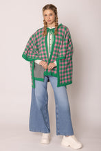 Load image into Gallery viewer, AKA Sorority Checkered Knit Pink and Green Cape
