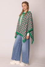 Load image into Gallery viewer, AKA Sorority Checkered Knit Pink and Green Cape
