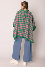 Load image into Gallery viewer, AKA Sorority Checkered Knit Pink and Green Cape
