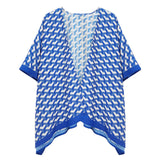 ZPB Sorority Kimono Blue White Block Print Women
