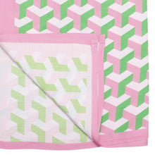 Load image into Gallery viewer, Summer Kimono Pink Green Block Print Women
