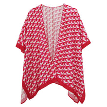 Load image into Gallery viewer, DST Sorority Kimono Red White Block Print Women
