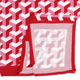 DST Sorority Kimono Red White Block Print Women