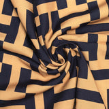 Kimono Black and Camel Geometric Print Women