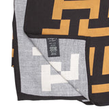 Kimono Black and Camel Geometric Print Women