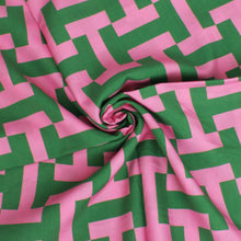 Load image into Gallery viewer, AKA Sorority Pink Green Geometric Viscose Kimono

