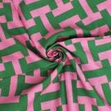 AKA Sorority Pink Green Geometric Viscose Kimono