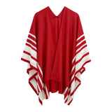 Ruana Red and White Stripe for Women
