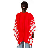 Ruana Red and White Stripe for Women