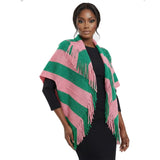 AKA Pink and Green Stripe Fringe Cocoon Top