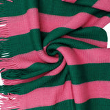 AKA Pink and Green Stripe Fringe Cocoon Cardigan