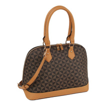 Cargar imagen en el visor de la galería, Handbag Brown Diamond Plaid Structured Satchel Bag
